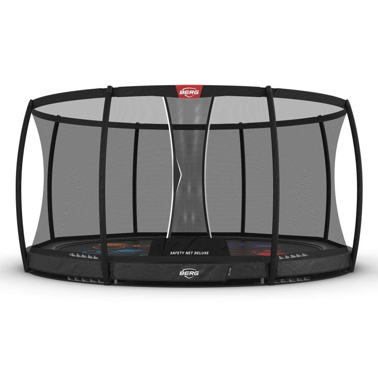 Cama Elastica Berg Inground Elite 430 + Red Deluxe Gris Levels Game Safety Net Deluxe._0