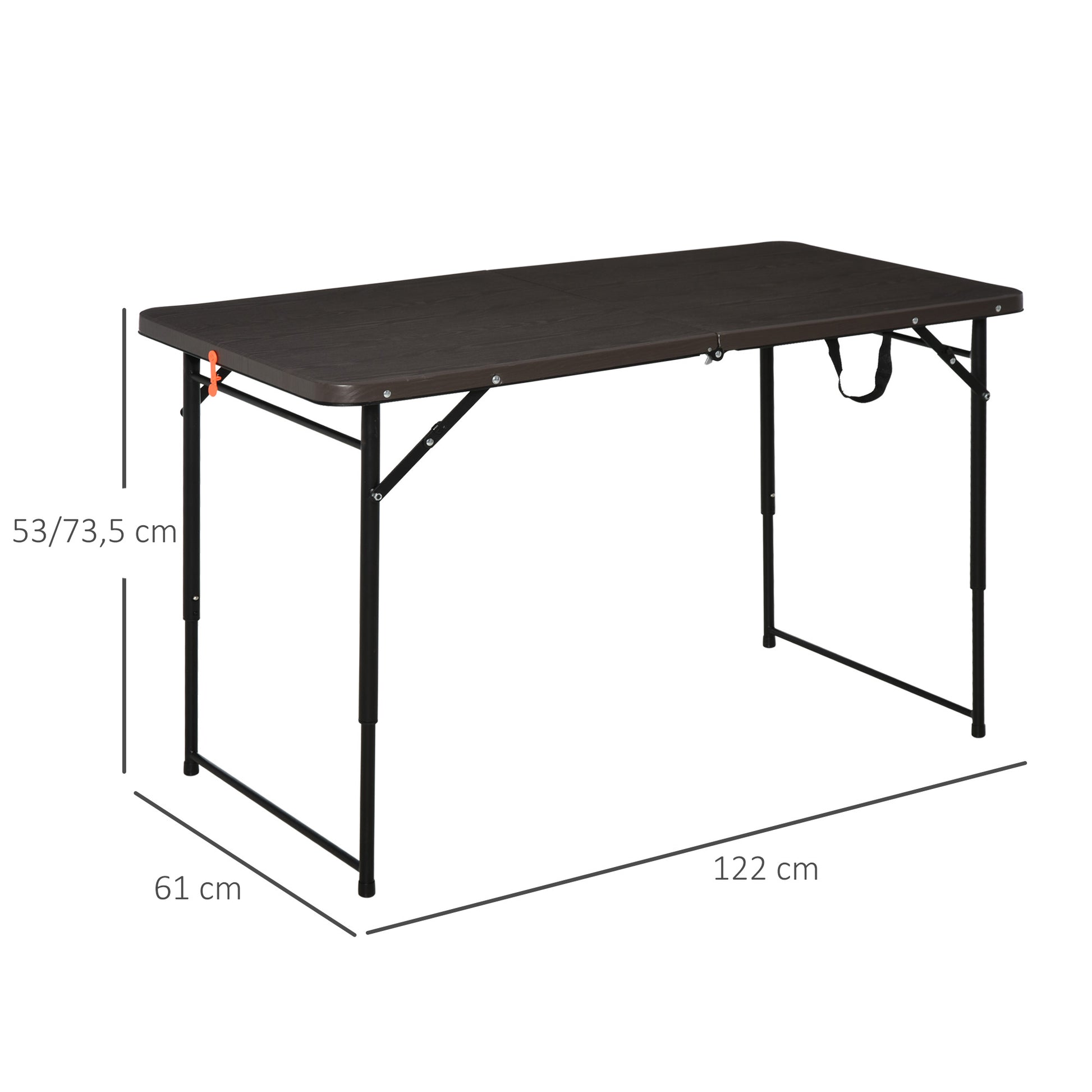 Outsunny Mesa Plegable Portátil Para Camping Mesa Auxiliar Multiusos Marrón 2_2