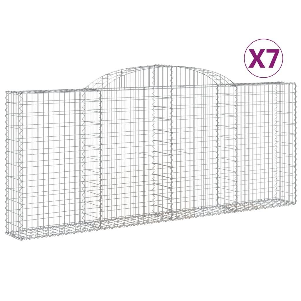 Cestas De Gaviones 7 Uds Forma De Arco Hierro 300x30x120/140 Cm_0