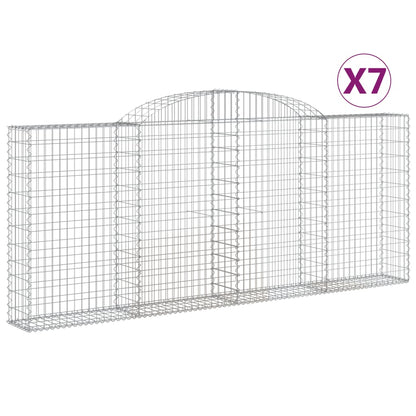 Cestas De Gaviones 7 Uds Forma De Arco Hierro 300x30x120/140 Cm_0