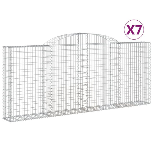 Cestas De Gaviones 7 Uds Forma De Arco Hierro 300x30x120/140 Cm_0
