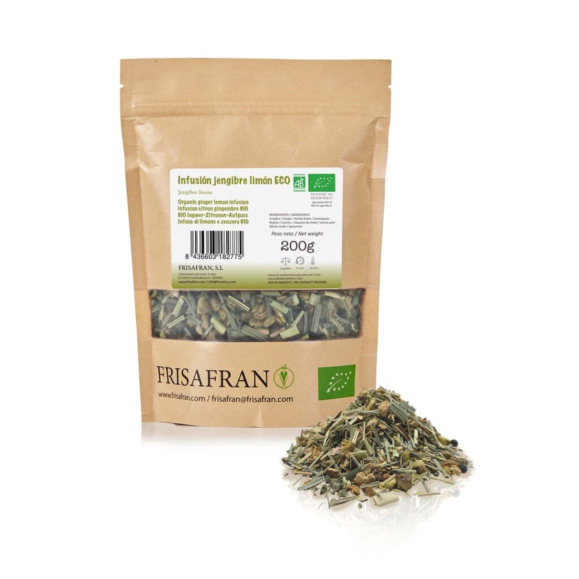 Infusión De Jengibre-limón Ecológica |granel | Calidad | Frisafran 200 G_1