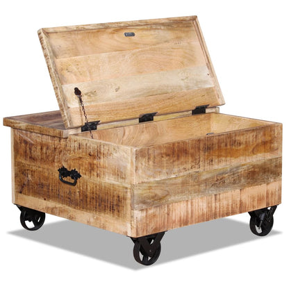 Mesa De Centro De Madera De Mango Rugosa 70x70x40 Cm_2