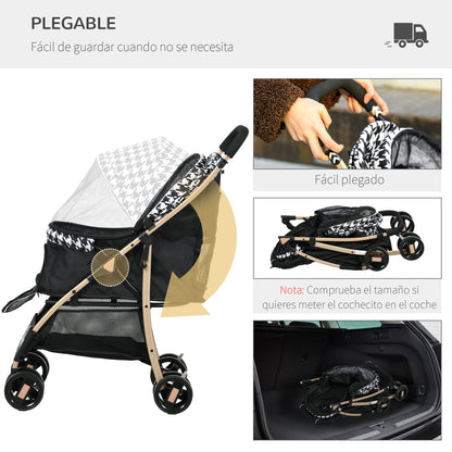 Pawhut Cochecito Para Perros Plegable Con 2 Puertas 80x44,5x97 Cm Negro_4
