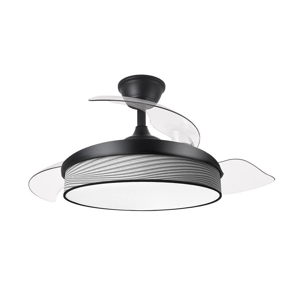 Ventilador Dc Moda 72w Negro/surco Gris 108d 3aspas 7200lm 3000k,4000k,6000k Remoto+memoria+temporizador_1
