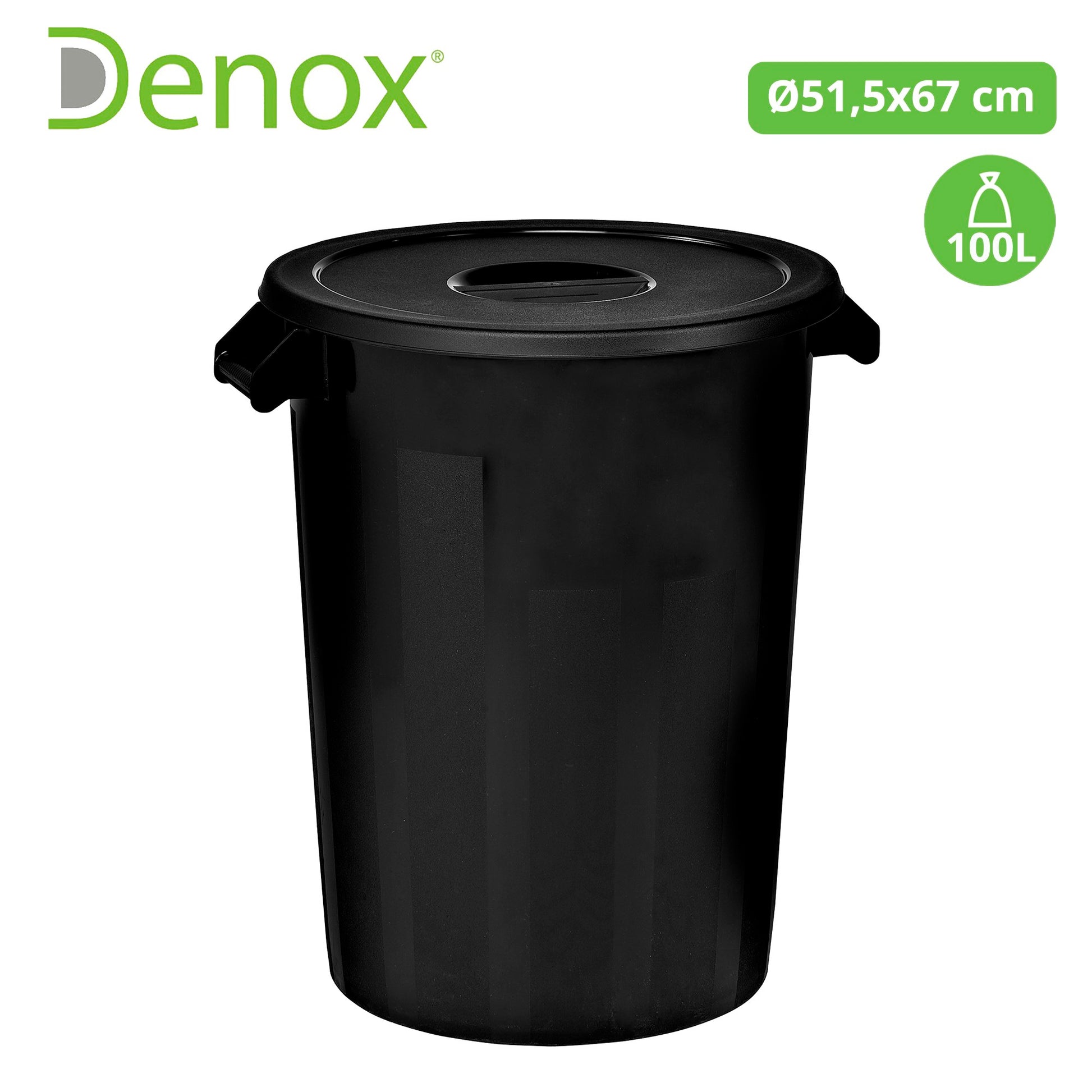 Cubo Industrial 100 Litros. Negro + 3x Bolsas De Basura De 10 Unidades