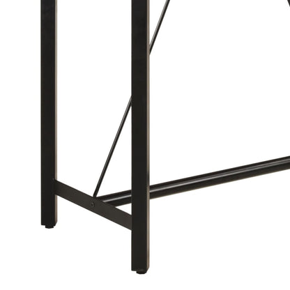 Mesa Alta De Hierro Y Madera Maciza De Mango 110x55x107 Cm_4