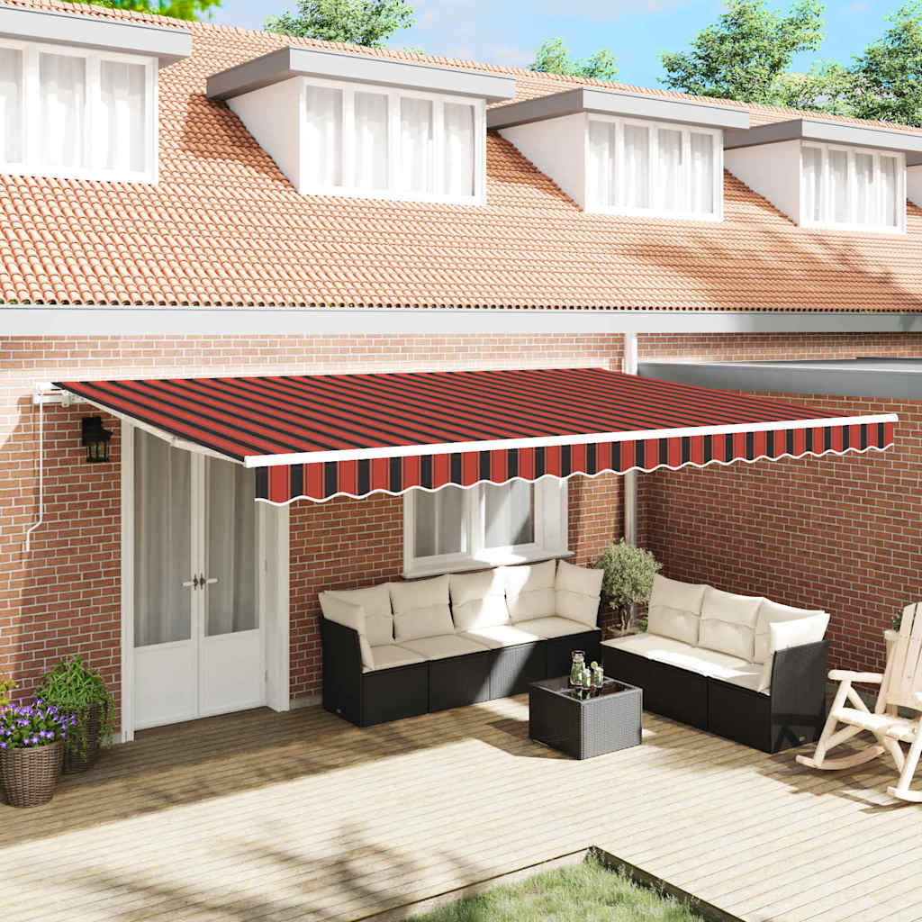 Toldo Retráctil Naranja Y Marrón 500 X 300 X 165 Cm_1
