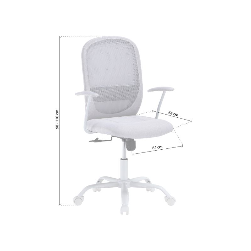Silla De Oficina Lisa Tex Tejido, Gris, 64 X 98 X 64_5