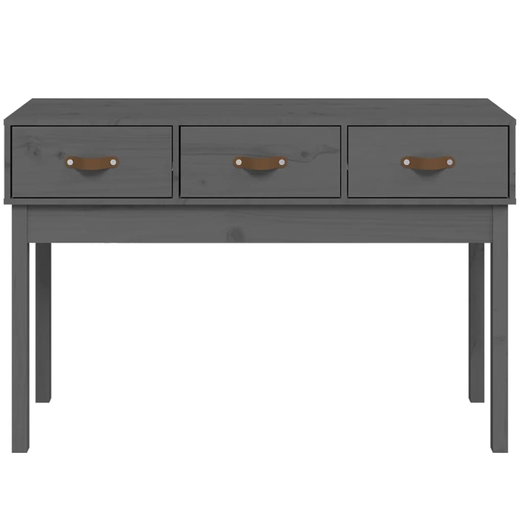 Mesa Consola De Madera Maciza De Pino Gris 114x40x75 Cm_1