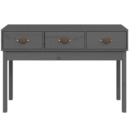 Mesa Consola De Madera Maciza De Pino Gris 114x40x75 Cm_1