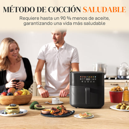 Homcom Freidora De Aire 8 L 1700 W Circulación De Aire Caliente A 360° Negro_5