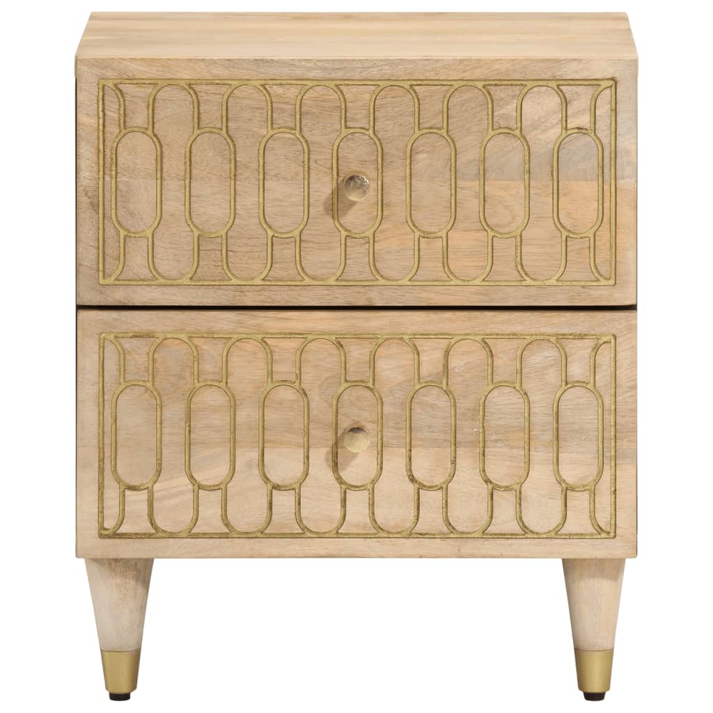 Mesitas De Noche 2 Uds Madera Maciza De Mango 40x33x46 Cm_1