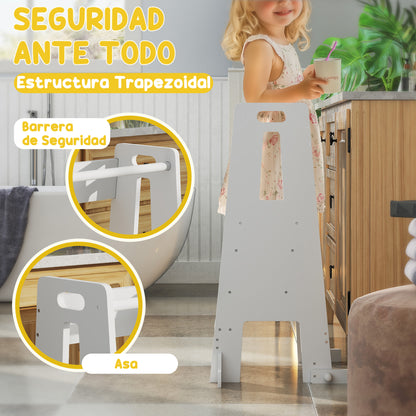 Aiyaplay Torre De Aprendizaje Con Pedal Altura Ajustable 45x47,5x91 Cm Blanco_4