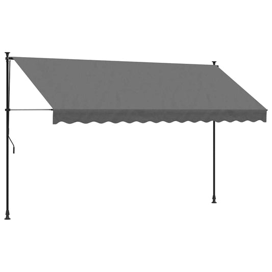 Toldo Retráctil De Tela Y Acero Gris Antracita 350x150 Cm_0