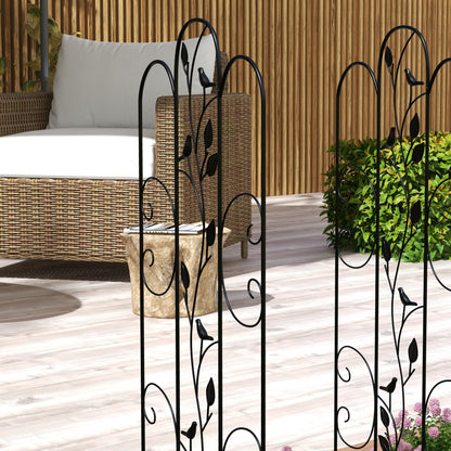 Outsunny Juego De 4 Enrejados De Jardín Con Marco De Acero 40x106 Cm Negro_4
