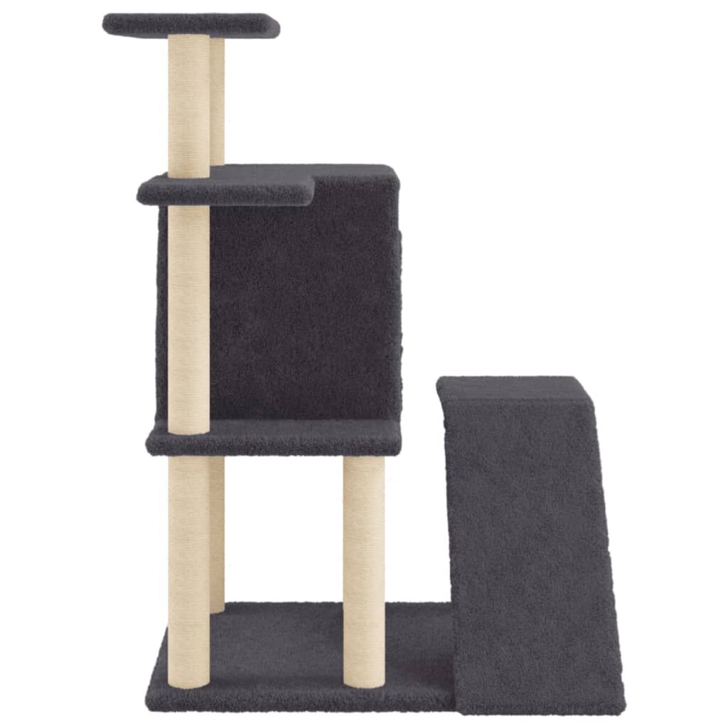 Vidaxl Rascador Para Gatos Con Postes De Sisal Gris Oscuro 97 Cm_4