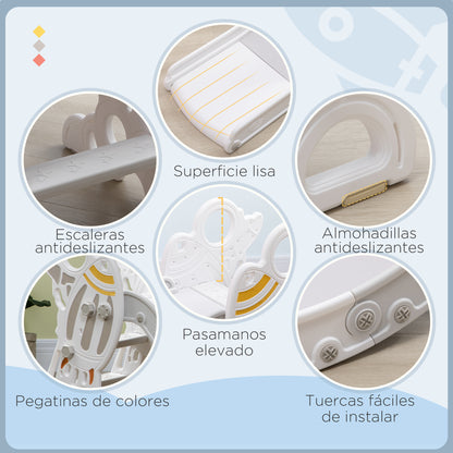 Aiyaplay Tobogán Para Niños De 18-36 Meses Con 3 Escaleras 157x46,5x80 Cm Gris_4