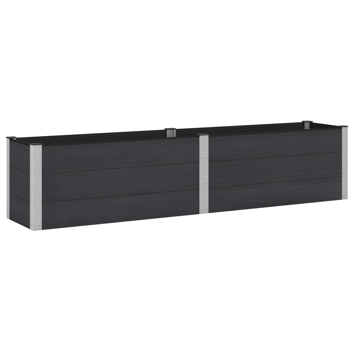 Arriate Elevado Negro 250 X 50 X 54 Cm Wpc Y Aluminio_0