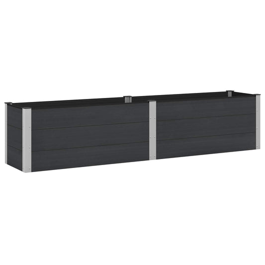 Arriate Elevado Negro 250 X 50 X 54 Cm Wpc Y Aluminio_0