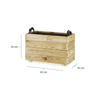 Jardinera rectangular Ghio 60x30x40 Hortalia