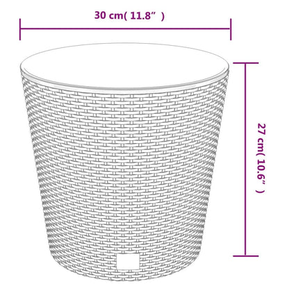 Vidaxl Macetero Con Interior Extraíble Pp Ratán Blanco 15/15,3 L_2