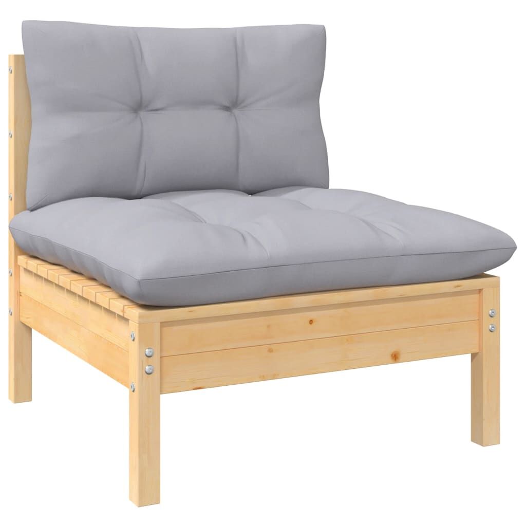 Vidaxl Juego De Muebles De Jardín 11 Pzas Y Cojines Madera Maciza Pino_3