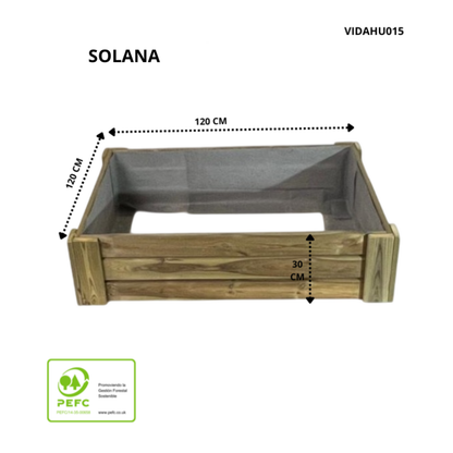 Cajón De Cultivo Solana. Altura De 30 Cm. Sin Base. Vidahuerto 120x120x30 Cm._2