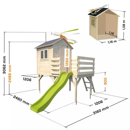 Casita de madera con tobogán Josephine Soulet