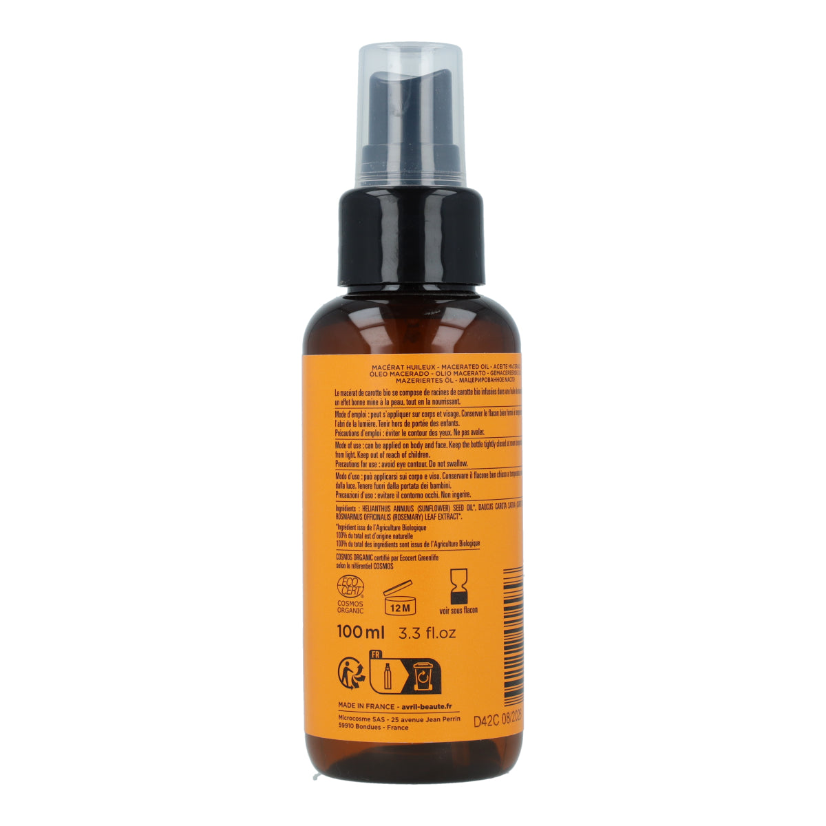 Aceite vegetal macerado 100 ml Zanahoria