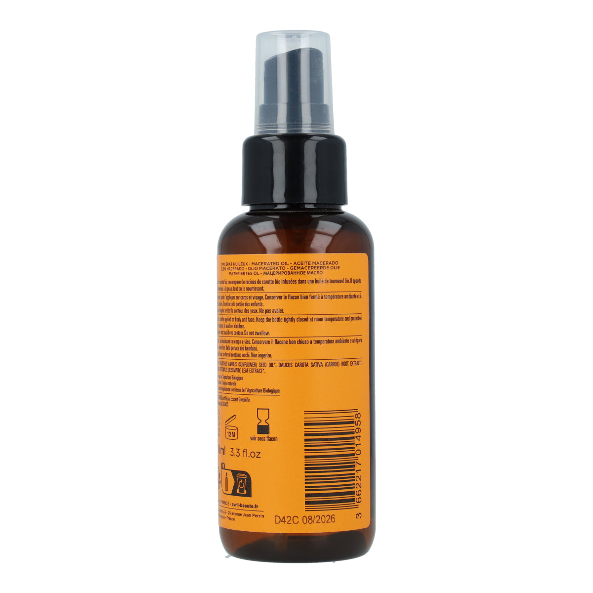 Aceite vegetal macerado 100 ml Zanahoria