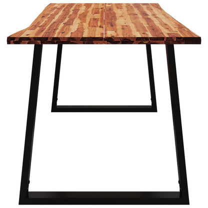 Mesa De Comedor Con Borde Vivo Madera Maciza Acacia 160x80x75cm_3