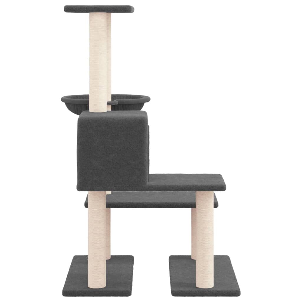 Vidaxl Rascador Para Gatos Con Postes De Sisal Gris Oscuro 94,5 Cm_3