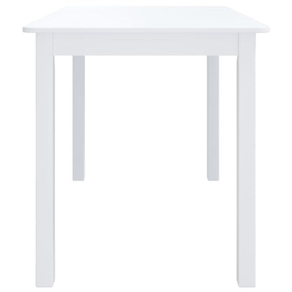 Mesa De Comedor De Madera Maciza De Caucho Blanca 114x71x75 Cm_2