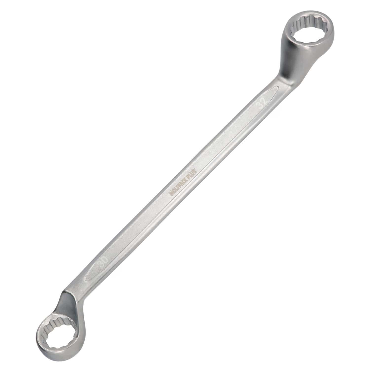 Llave Estrella Acodada Plus Acero Cromo Vanadio 30x32 Din 838. Llave Doble Boca Acodada, Llave Fija Estrella Acodada