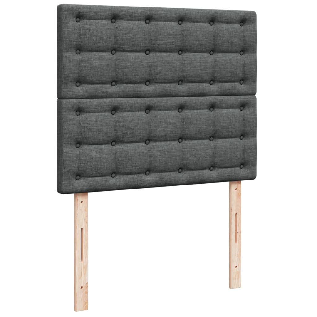 Cama Box Spring Con Colchón Tela Gris Oscuro 120x190 Cm / Vetonek_0
