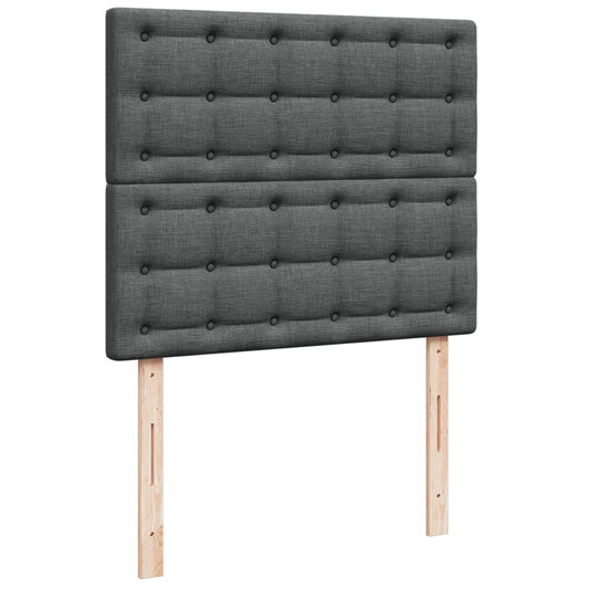 Cama Box Spring Con Colchón Tela Gris Oscuro 120x190 Cm / Vetonek_0