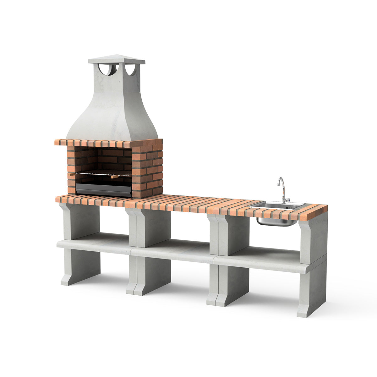 Barbacoa Ragusa con bancada y fregadero Pack 3 Movelar