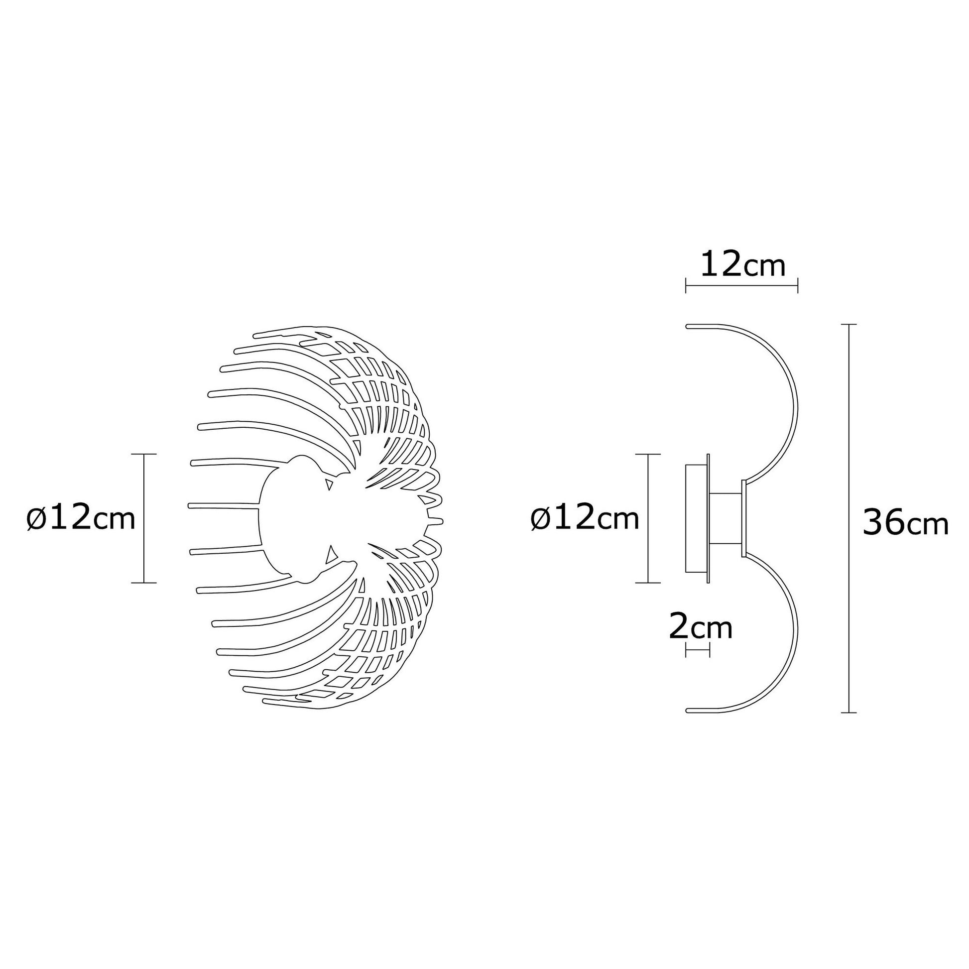 Aplique De Pared, Metal , Negro, 12x12x36, Casquillo E 27 Max 40 W_1