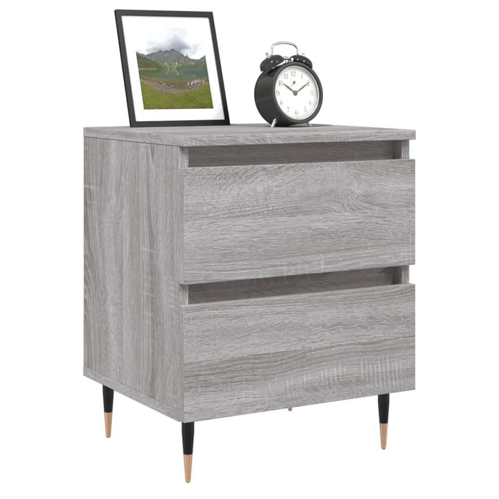 Mesita De Noche Madera De Ingeniería Gris Sonoma 40x35x50 Cm_1