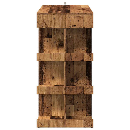 Mesa De Bar Con Estante Madera Envejecida 100x48x101,5 Cm_3