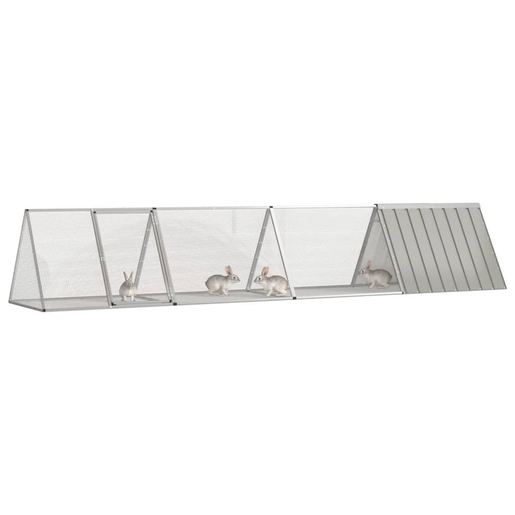Vidaxl Jaula Para Conejos Acero Galvanizado Gris 403,5x80,5x71 Cm_1