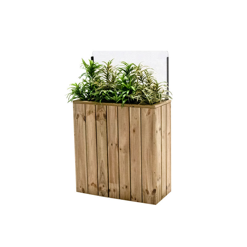 Jardinera Alta De Madera Autoportante Con Cortavientos 40 Cm 75x34,5x80 Cm Hortalia_0