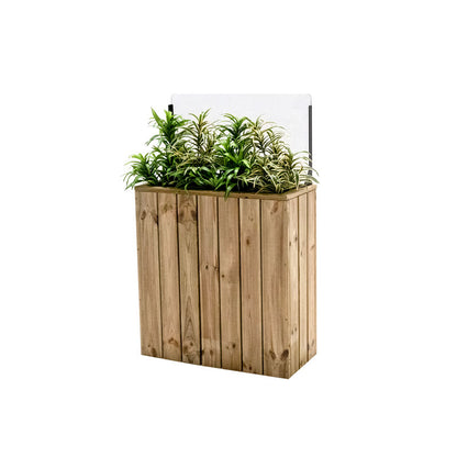 Jardinera Alta De Madera Autoportante Con Cortavientos 40 Cm 75x34,5x80 Cm Hortalia_0