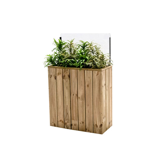 Jardinera Alta De Madera Autoportante Con Cortavientos 40 Cm 75x34,5x80 Cm Hortalia_0