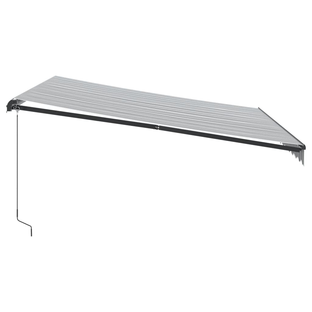 Toldo Retráctil Manual Gris Antracita Y Blanco 400x350 Cm_3