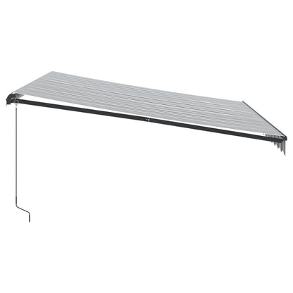 Toldo Retráctil Manual Gris Antracita Y Blanco 400x350 Cm_3