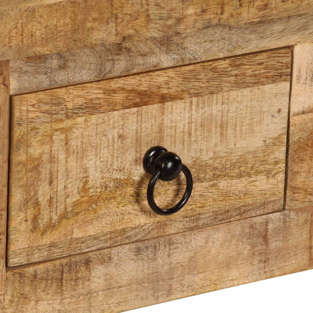 Mesa De Centro De Madera Maciza De Mango 90x45x35 Cm_4
