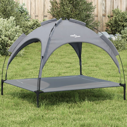 Cama Para Perros Con Dosel Antracita Tela Oxford Y Acero / Vetonek_4