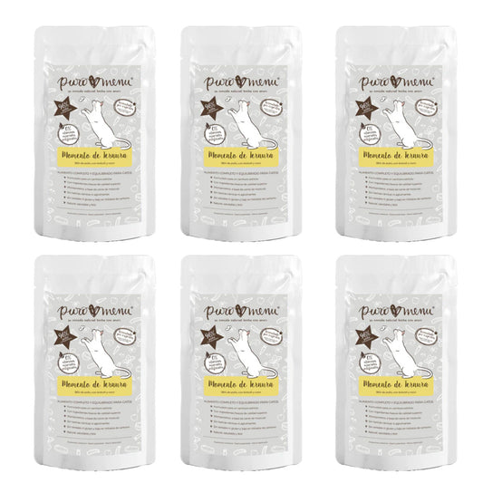 Pack Momento de ternura (Pollo) BIO Puromenu 6x100 g Comida húmeda Barf gatos